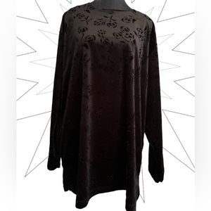 Jennifer Moore soft rich black velvet with floral embossed velvet design